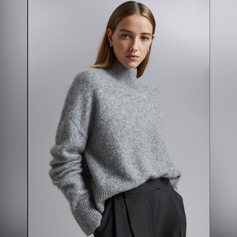 & Other Stories Heather Gray Turtleneck Sweater